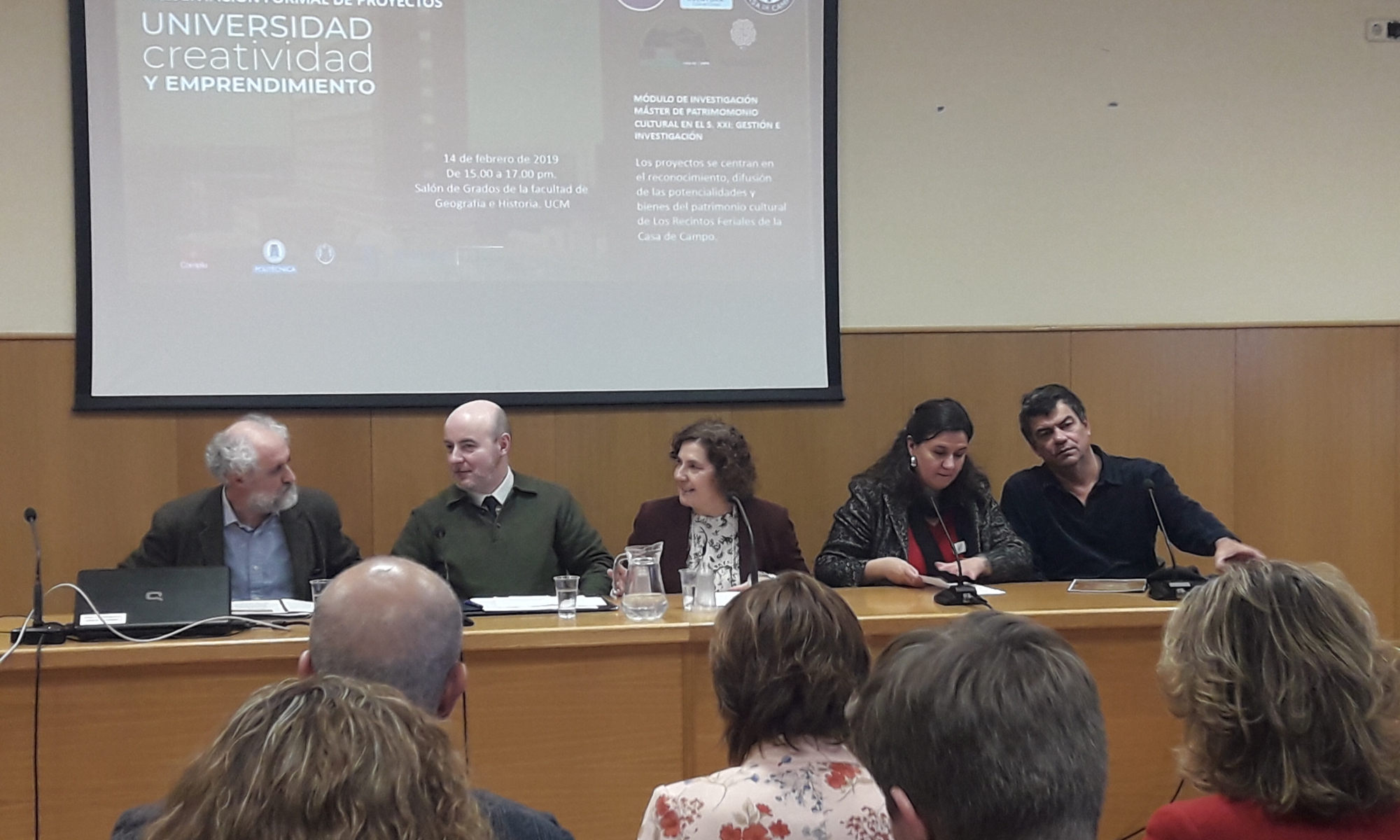 Asistentes al acto de clausura del Master en Patrimonio Cultural de la UCM y UPM apoyado por el Foro de Empresas por Madrid