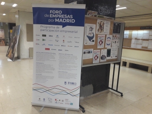 Cartel del Foro de Empresas por Madrid con la colaboración con Master de Patrimonio cultural UCM y UPM